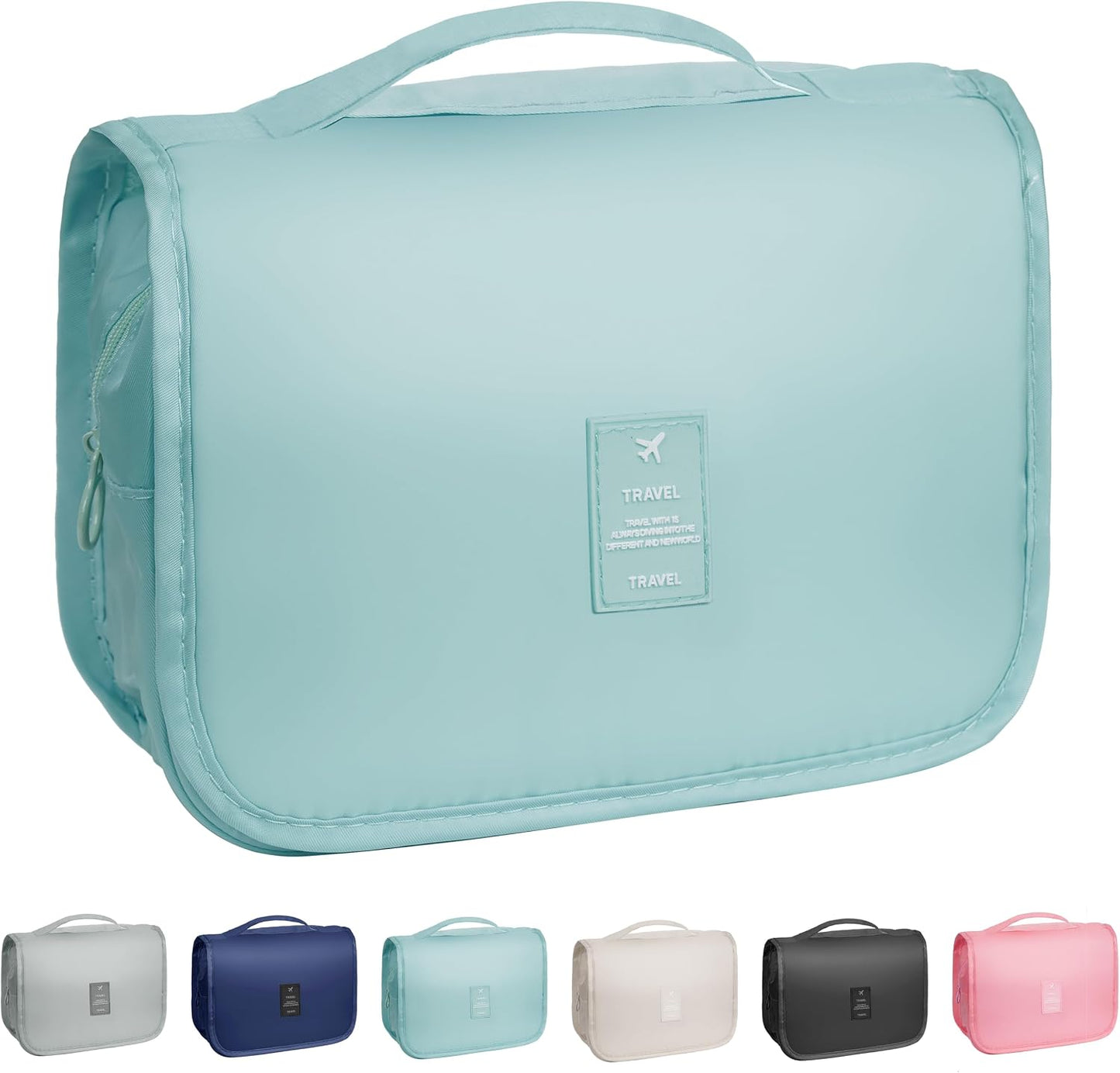 Toiletry Bag - Waterproof Hanging Travel Organizer for Men & Women | Small Cosmetic Makeup Bag (Grey)