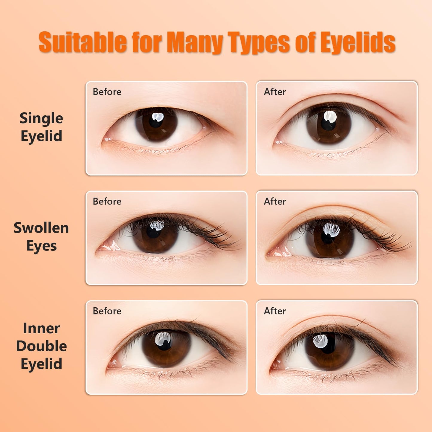 Medical-Use Fiber Eyelid Tape Stickers, Single Side Lace Invisible Lift Strip for Hooded, Droopy, Uneven, or Mono-eyelids with Y Fork (S*100)
