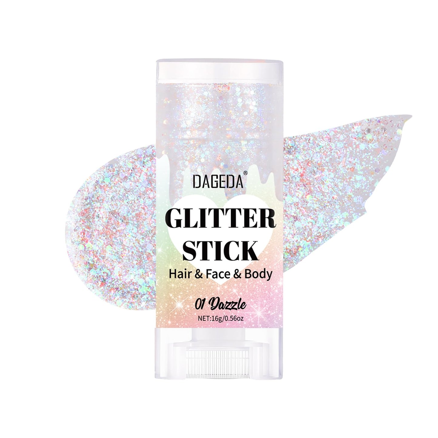 DAGEDA Dazzle Body Glitter Stick,Sparkly Face Glitter Makeup,Holographic Hair Glitters Mermaid Makeup Rave Outfits for Women, Shimmer Face Paint Stick Singer Concert Accessories