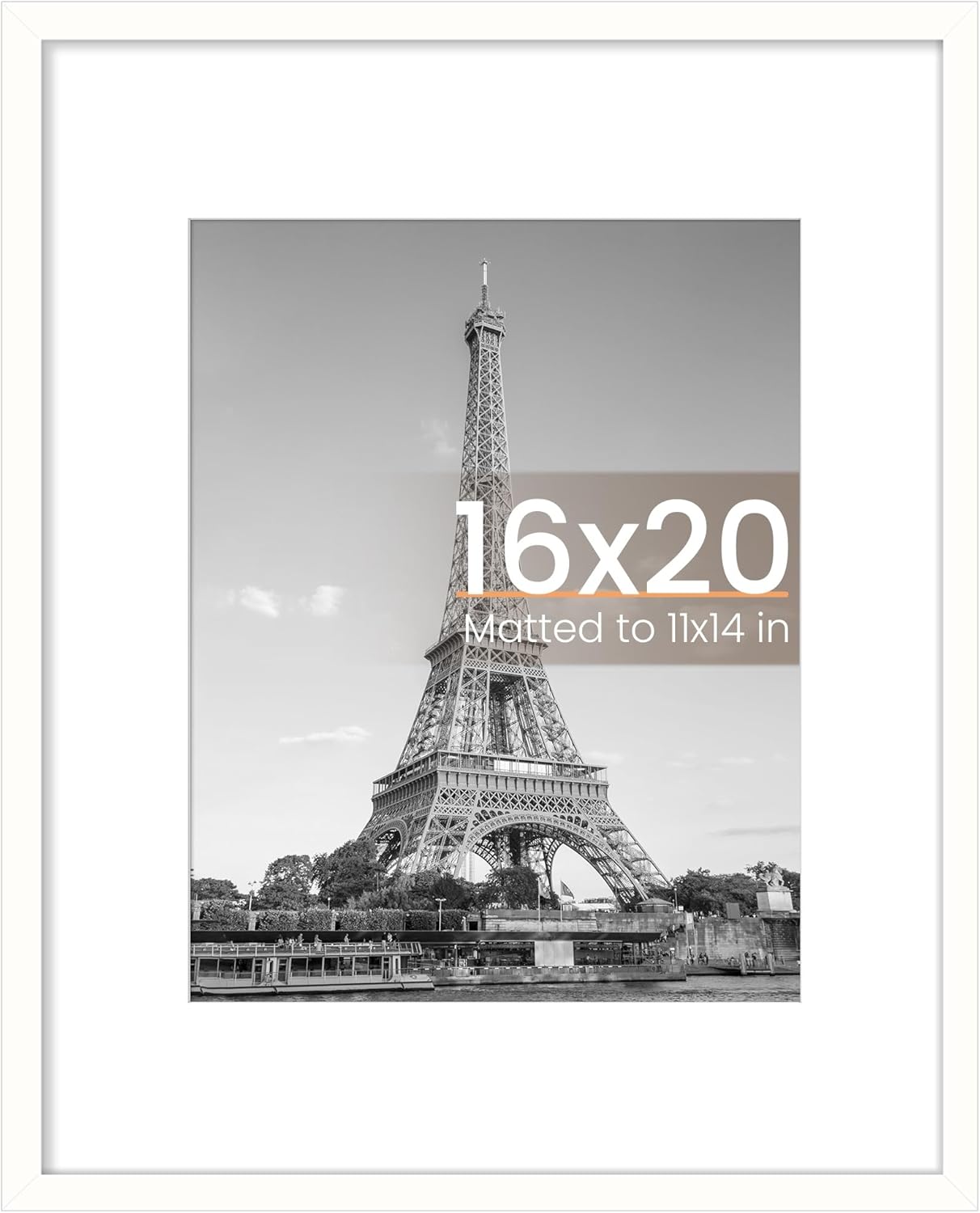 Upsimples 11x14 Picture Frame - Display 8x10 Photos with Mat or 11x14 Without Mat | Black Wall Hanging Frame