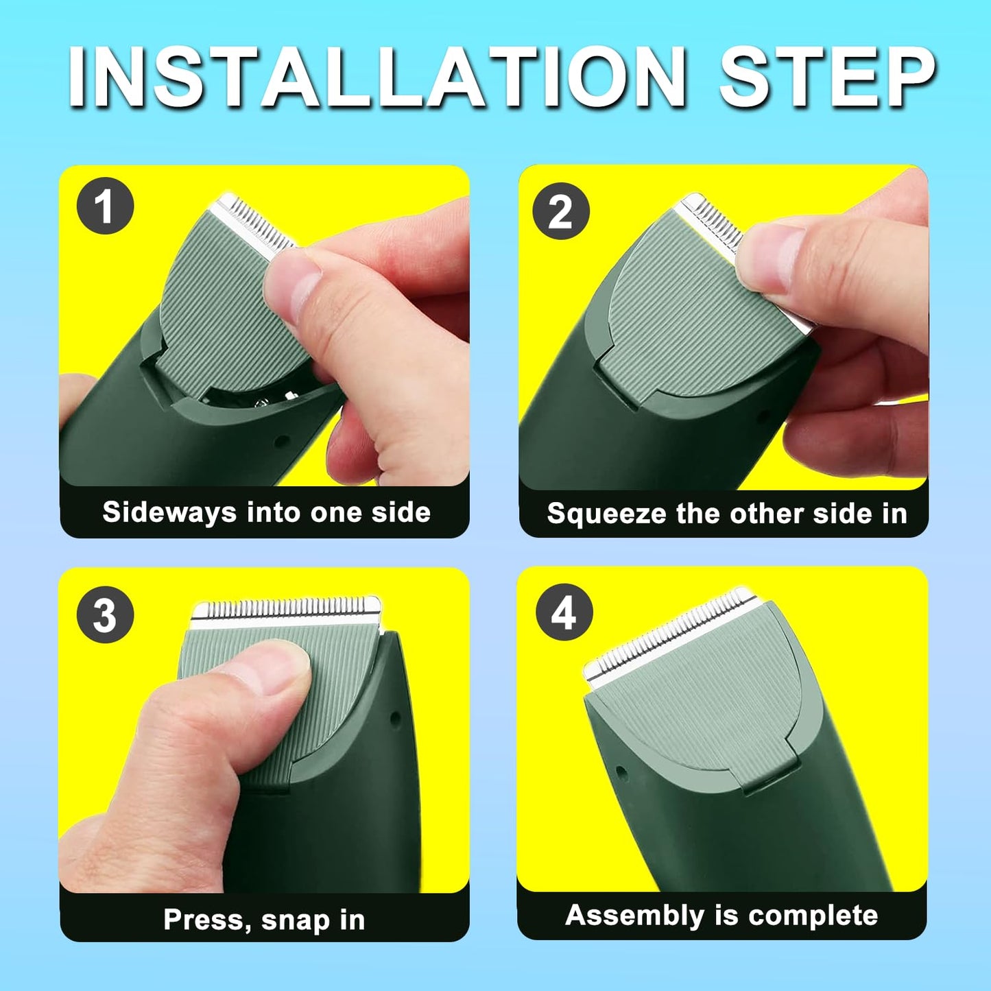 3 Packs Green Replacement Blades for Meridian Trimmer,Compatible with Meridian Body Trimmer Onyx & Sage，Hygienic Ceramic Replacement Blades