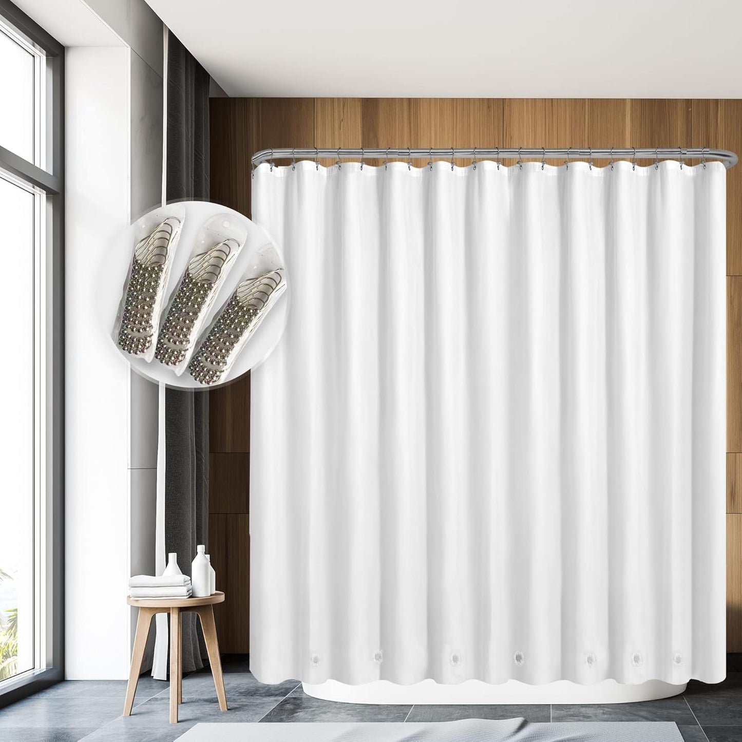 Clear Plastic Shower Liner - Premium Waterproof PEVA Curtain with Rustproof Grommets & 3 Magnets | Standard Size