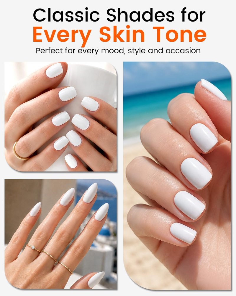 Ultra-Pigmented White Gel Nail Polish - High Gloss 15ml | Perfect for French Tips & Nail Art