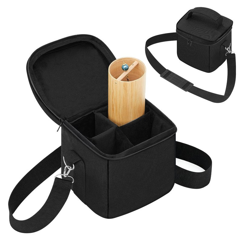 Sunnymove Universal Chimes Case Bag Hold up to 4 Chimes Accessory for Sound Healing Meditation Toolkit Protective Carrying Transport Travel Gig Bag for Wind Chime (Not Included), 8x8x8 Inch(Black)