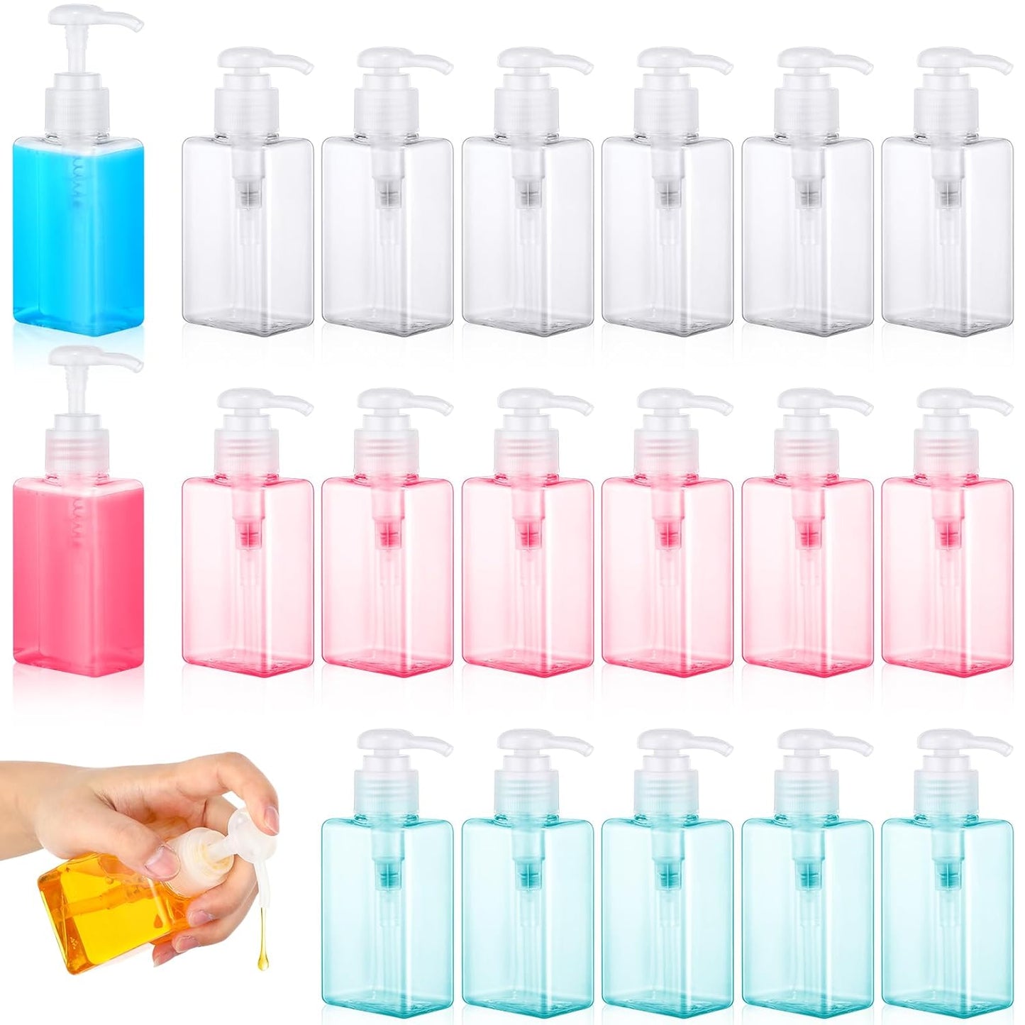 12 Pcs Mini Travel Pump Bottles - 100ml Plastic Dispenser Containers | Green & Brown