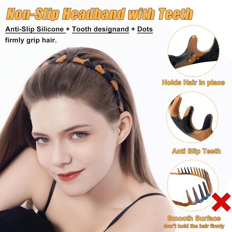 Silicone Headbands for Women - Non-Slip Comb Design | Durable Hair Accessories for Fashion