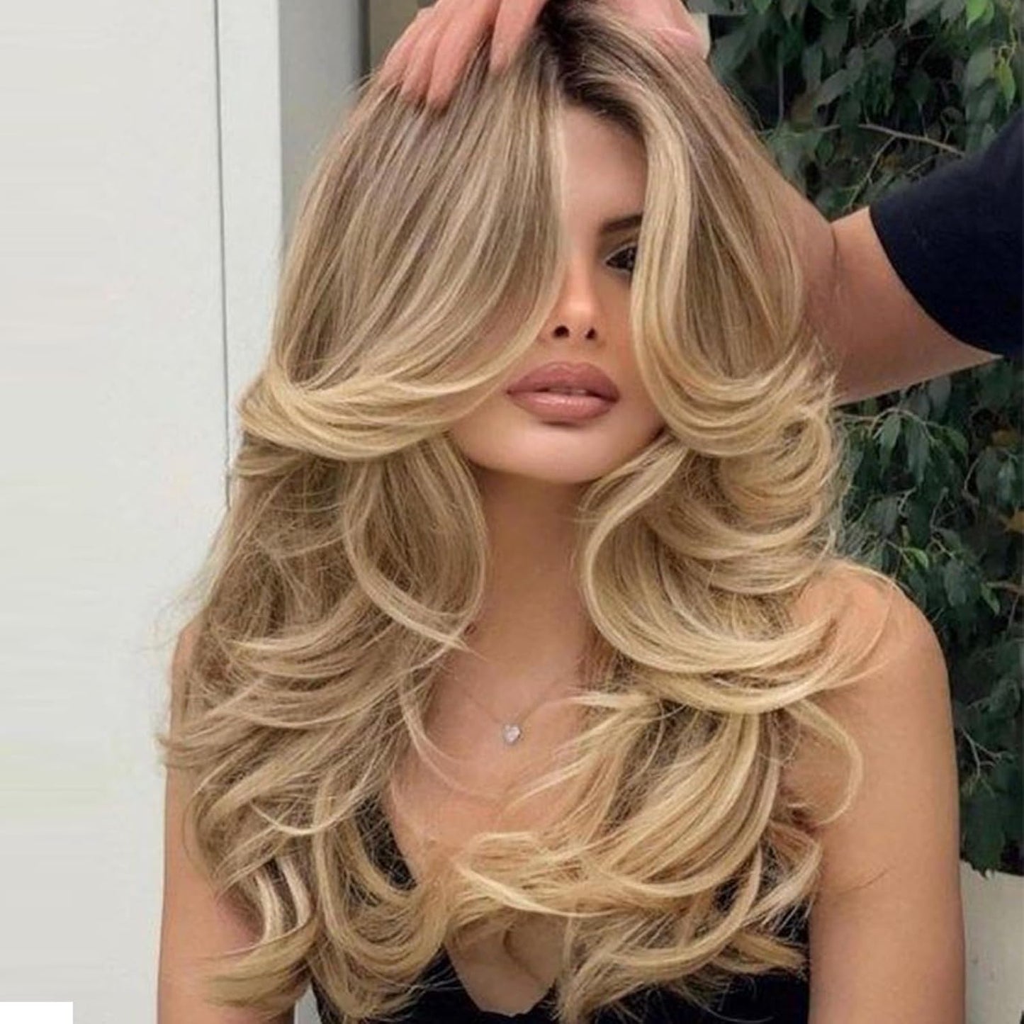 Layered Wavy Wigs for Women - Synthetic Butterfly Haircut, Natural Black, Heat Resistant | Perfect for Daily & Party Use