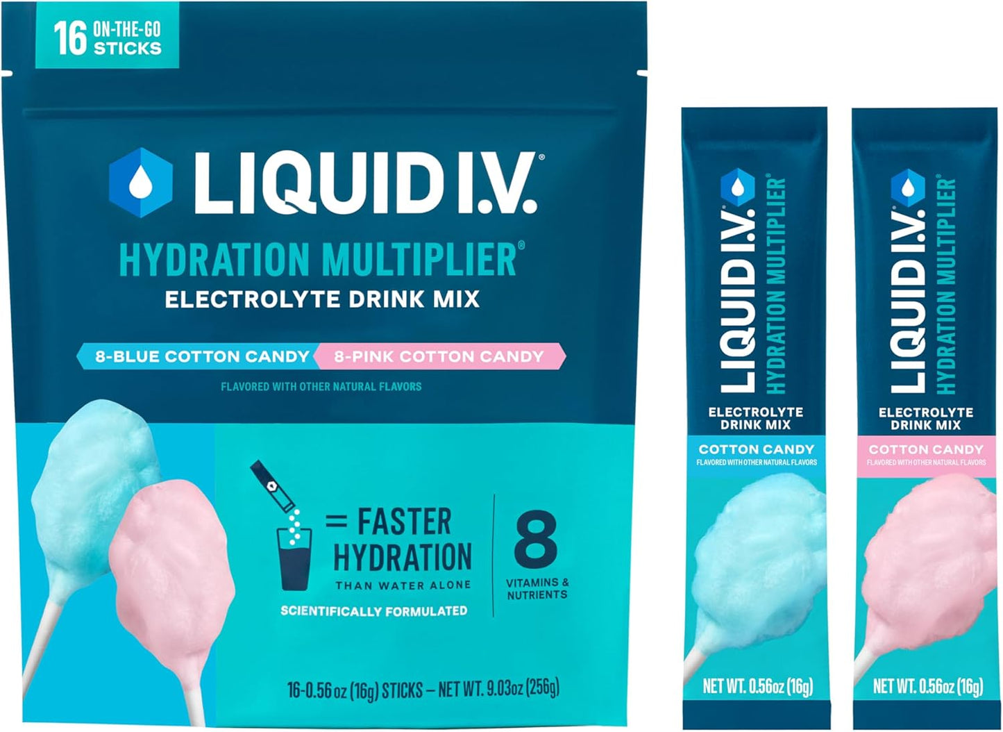 Liquid I.V.® Hydration Multiplier - Electrolyte Powder Drink Mix | Popsicle Firecracker Flavor | 16 Servings