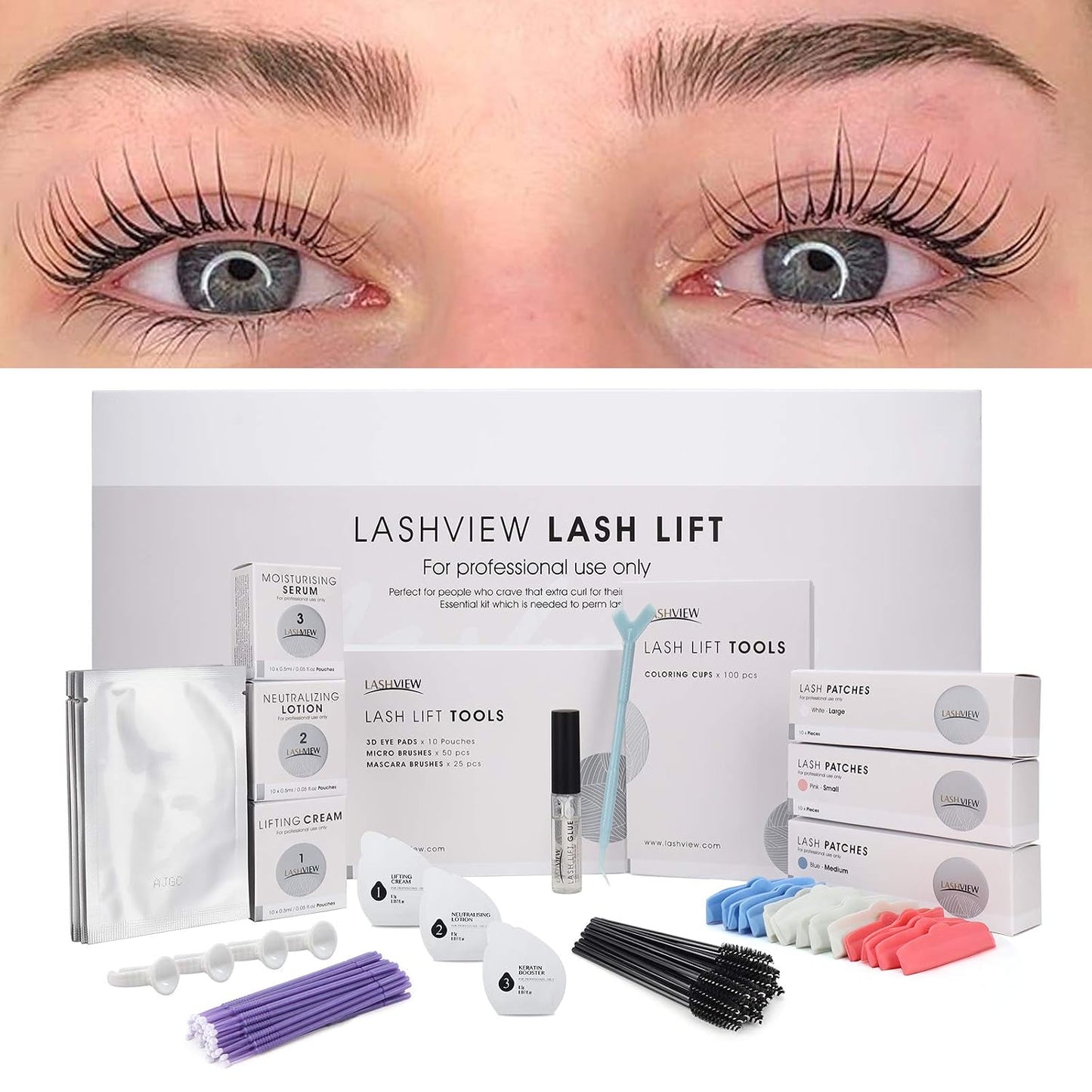 Lashview Lash Lift Kit - Professional Semi-Permanent Eyelash Curling Set | 5 Applications