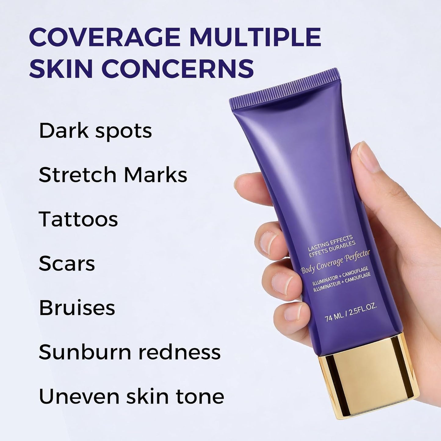 Tattoo Cover Up Concealer - Full Coverage for Uneven Skin, Scars & Blemishes | 24Hr Sweatproof Formula, 2.5 oz, Light