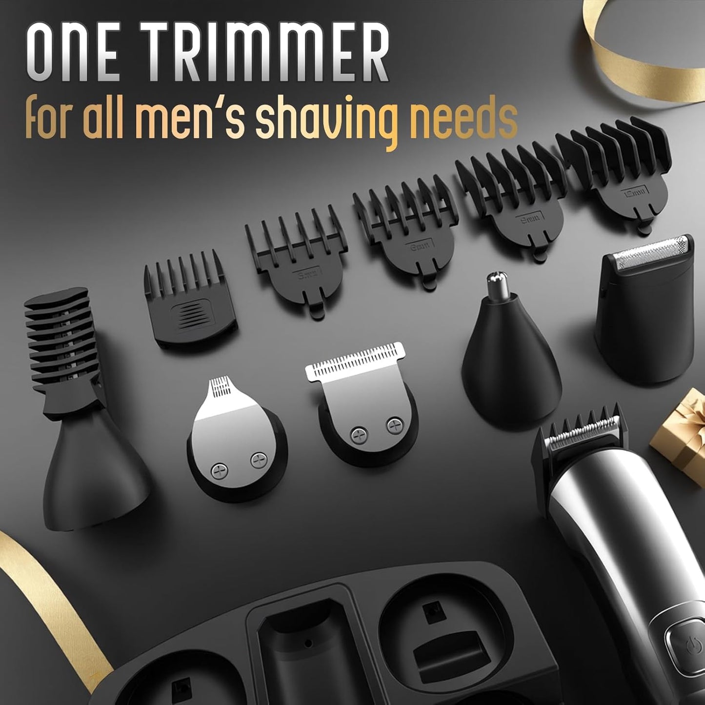 Beard Trimmer for Men - Waterproof Electric Razor for Face, Body & Mustache | Cordless Grooming Kit