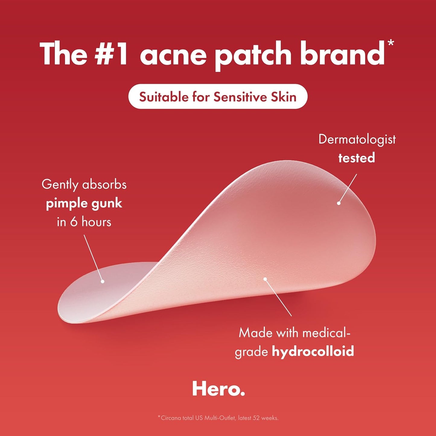 Mighty Patch Original - Hydrocolloid Acne Pimple Patch for Fast Zit & Whitehead Relief | 72 Count