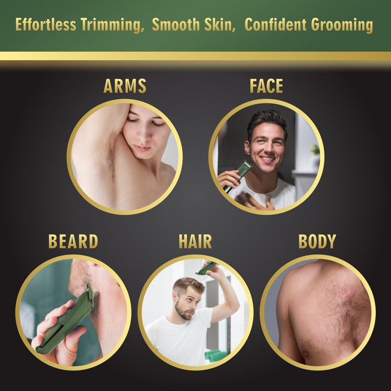 SONASHI WOW Electric Body Hair Trimmer - Groin Trimmer for Men - Bikini Trimmer Women - Wet/Dry Shaver Groomer, Rechargeable, Waterproof, Painless Hair Removal (Green)