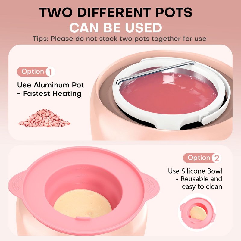 TIKESI Waxing Kit for Women and Men, Digital Wax Warmer with 14OZ 5 Bags Hard Wax Beads, at Home Wax kit for Full Body, Face, Eyebrows, Bikini, Legs, Brazilian & Sensitive Skin (Blush)