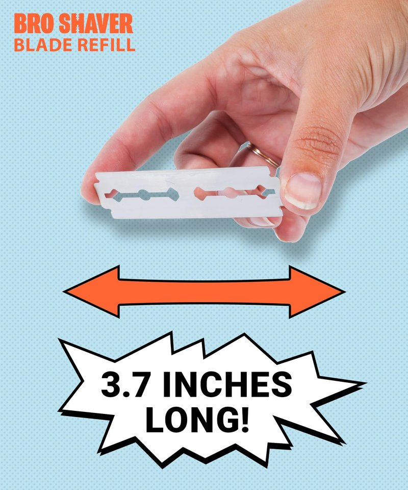 BroShaver Double-Edge Back Hair Shaver Razor Blades, Extra Long Blade Refill Compatible with BroShaver 3.0 & BroShaver 2.2 Back Hair Shavers