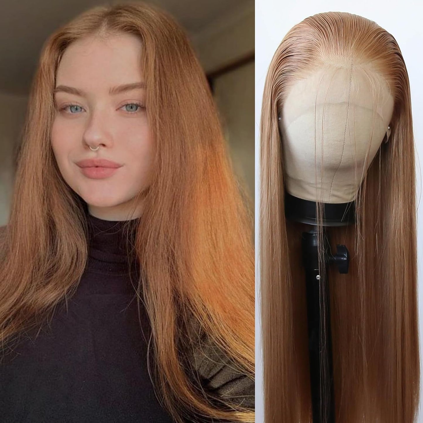 99J Burgundy Lace Front Wig - Long Straight Synthetic Hair, Pre-Plucked Natural Hairline for Black Women | Heat Resistant Fiber, Daily Wear