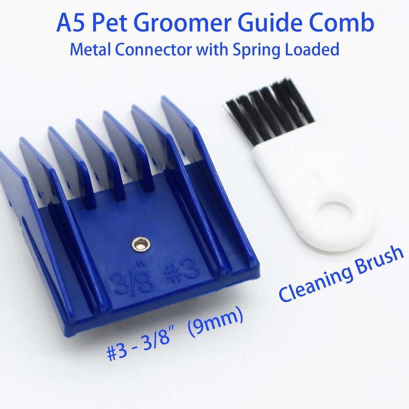 AIRERA Professional A5 Style Animal Hair Clipper Attachment Guard Guide Cutting Combs 76926-900, Compatible with Oster Classic 76 A5 Andis AG BG Wahl KM Pet Groomers (Navy, #3-3/8")