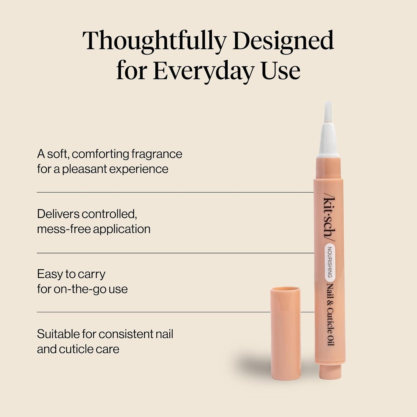 Nourishing Cuticle Oil Pen - Hydrating Jojoba & Vitamin E Formula | Strengthens Dry, Cracked Nails - 2.8ml