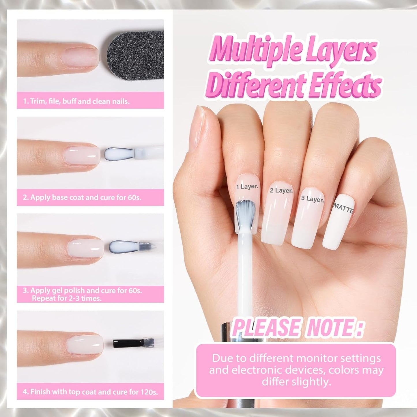 Milky White Gel Nail Polish - Hema-Free Neutral Jelly | 15ML Soak Off UV LED for DIY Home Manicure