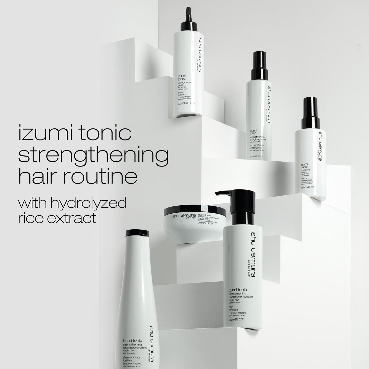 shu uemura art of hair Izumi Tonic Strengthening Gloss - Reduces Breakage and Adds Shine, Nourishes with Japanese Rice Water, 6.7 Fl Oz