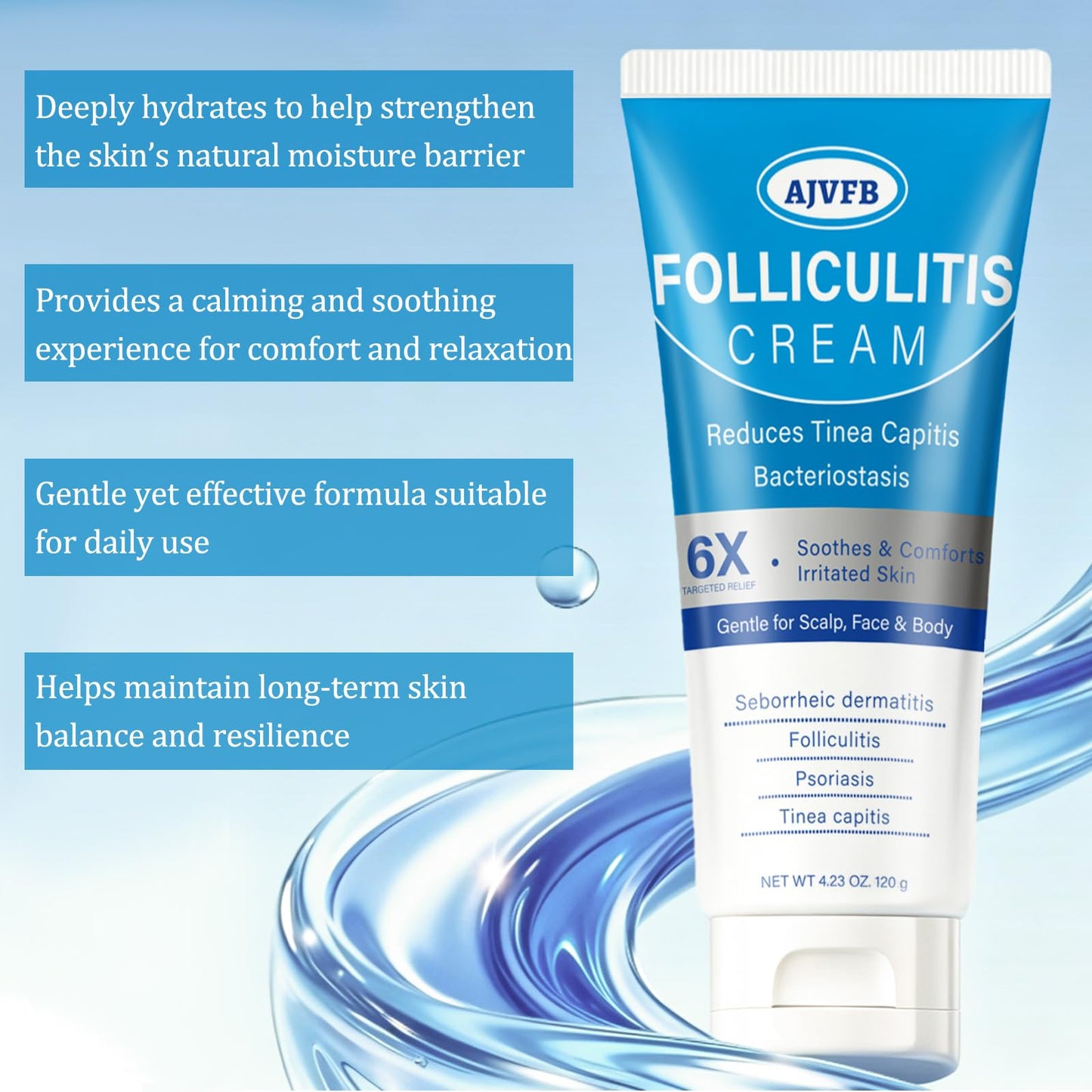 Folliculitis Care Cream – Multi-Use Ointment for Scalp, Face, Body & Buttocks – Targets Bumps, Razor Burn & Scalp Scabs – Non-Greasy Formula for Sensitive Skin (2)