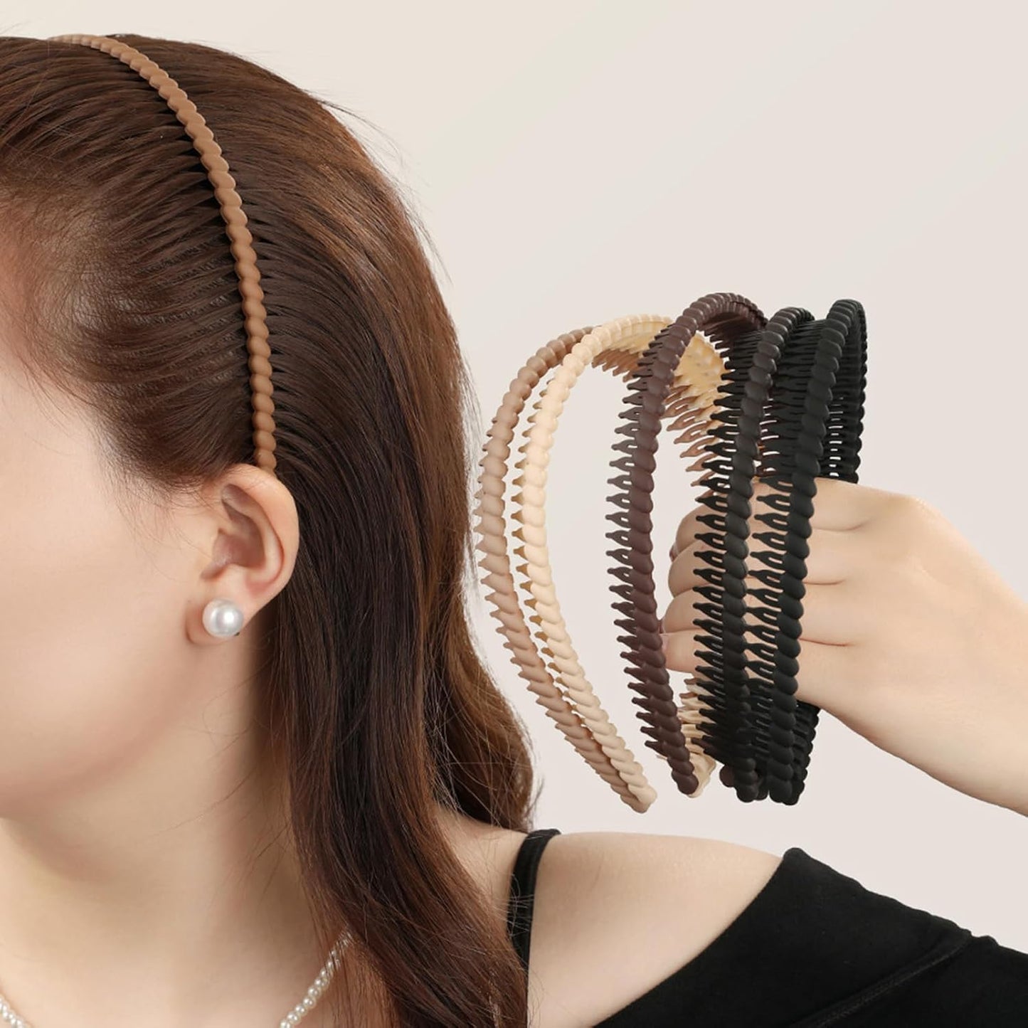 Non-Slip Headbands for Women - 6 Pcs Zig Zag Hairbands with Teeth | Perfect for Workouts & Daily Wear