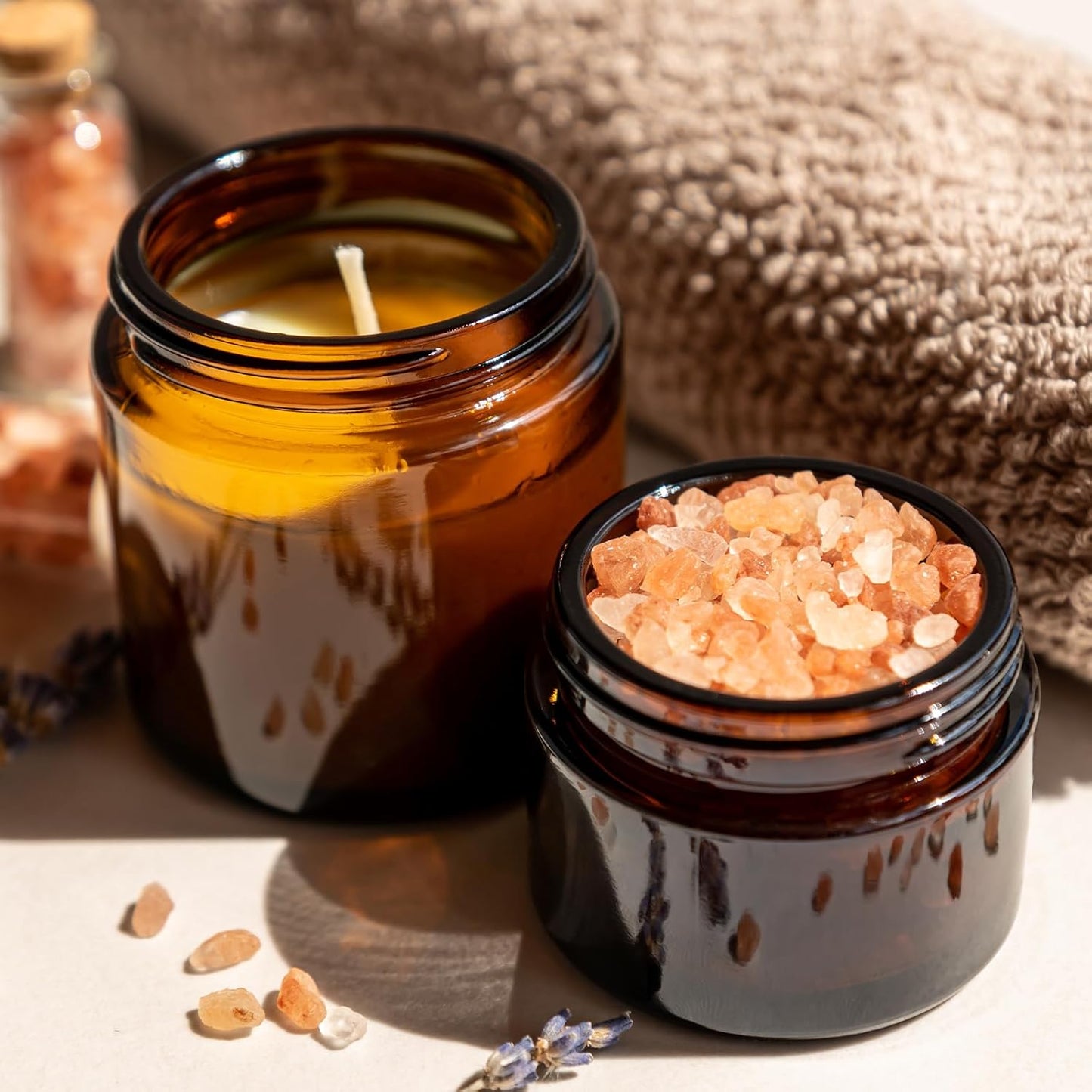 Amber Glass Lotion Jars - 36 Pack 4 oz Refillable Containers with Lids & Inner Liners | Ideal for Creams & Scrubs