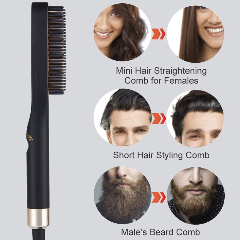 Electric Comb Beard Brush Straightener Heated for Men Hair straightening vovo