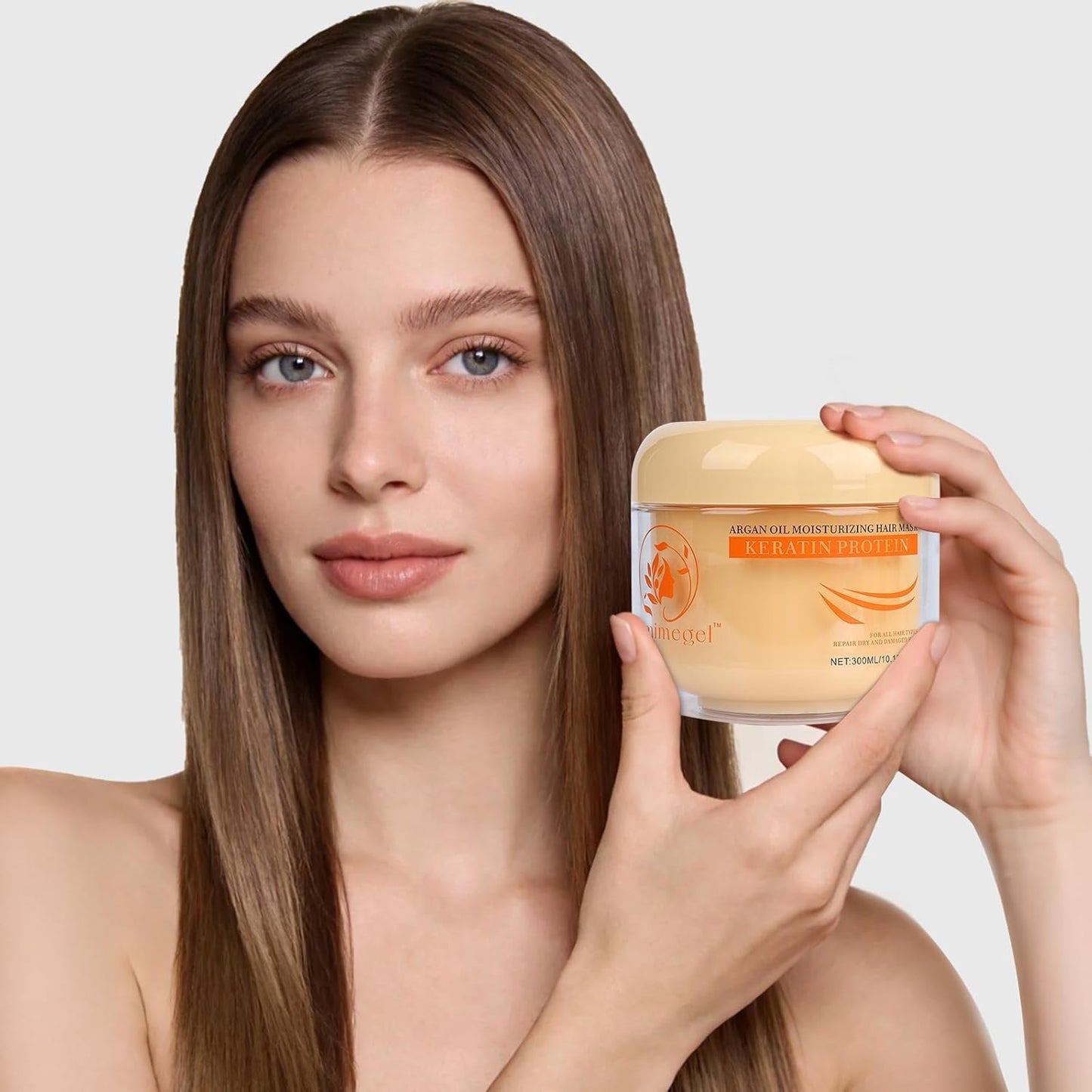 Collagen Hair Mask & Argan Oil Set - Deep Conditioning Treatment for Dry, Damaged Hair | 10.15 fl oz + 2 fl oz