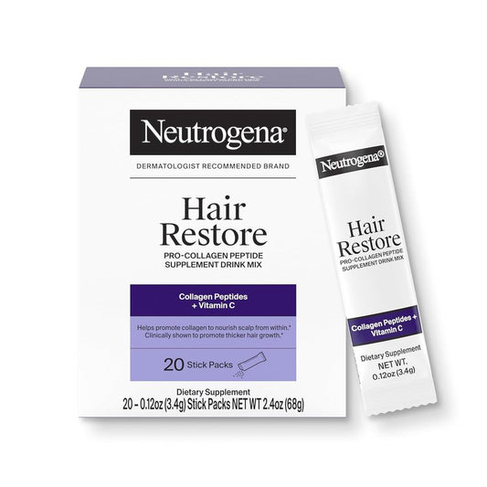 Neutrogena Hair Restore Pro Collagen Peptide Powder - 20 Count Supplement for Healthy Hair