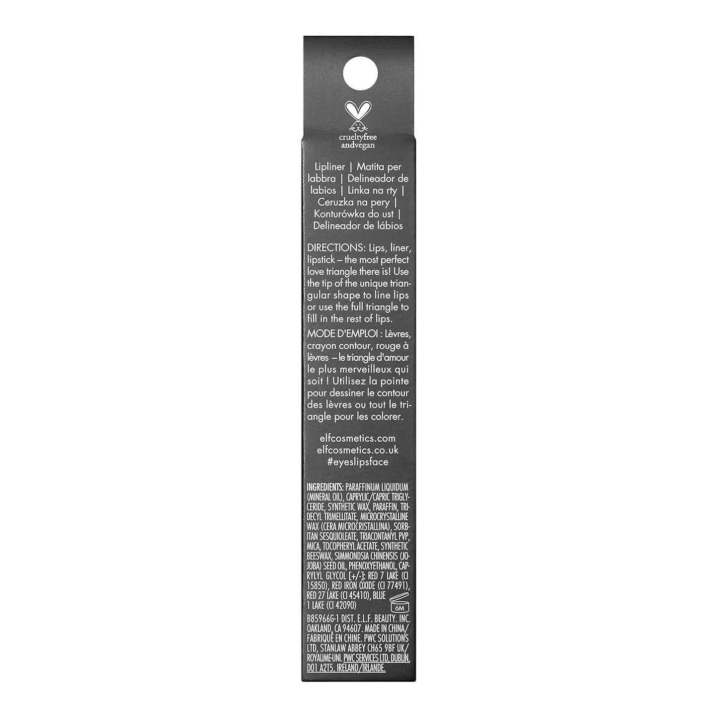 e.l.f. Love Triangle Lip Filler Liner - 2-in-1 Sculpting Lip Pencil, Vegan & Cruelty-Free | Mauve Color