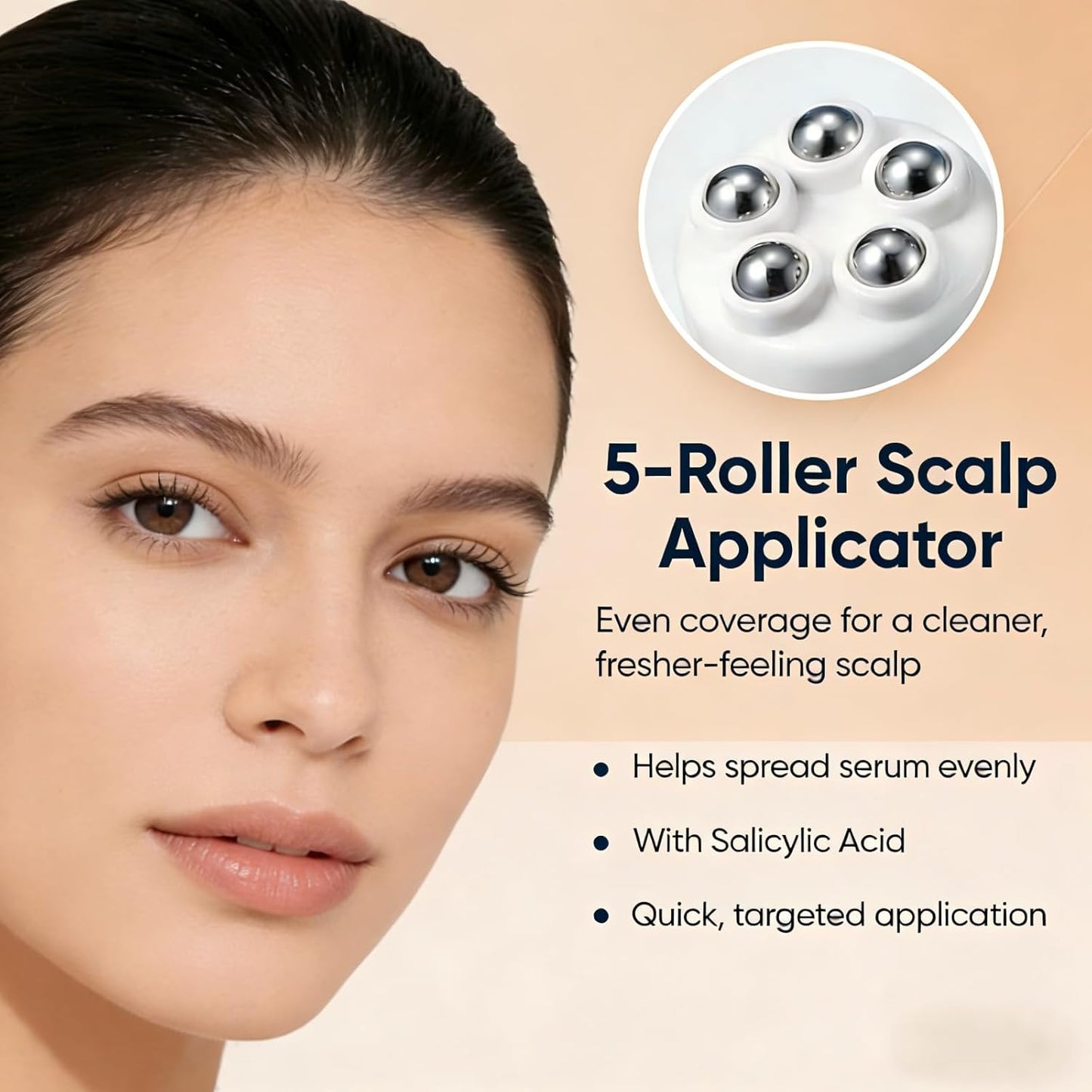 Hair Growth Serum Roll-On - Castor Oil & Salicylic Acid for Thicker, Healthier Hair | Scalp Care for Men & Women