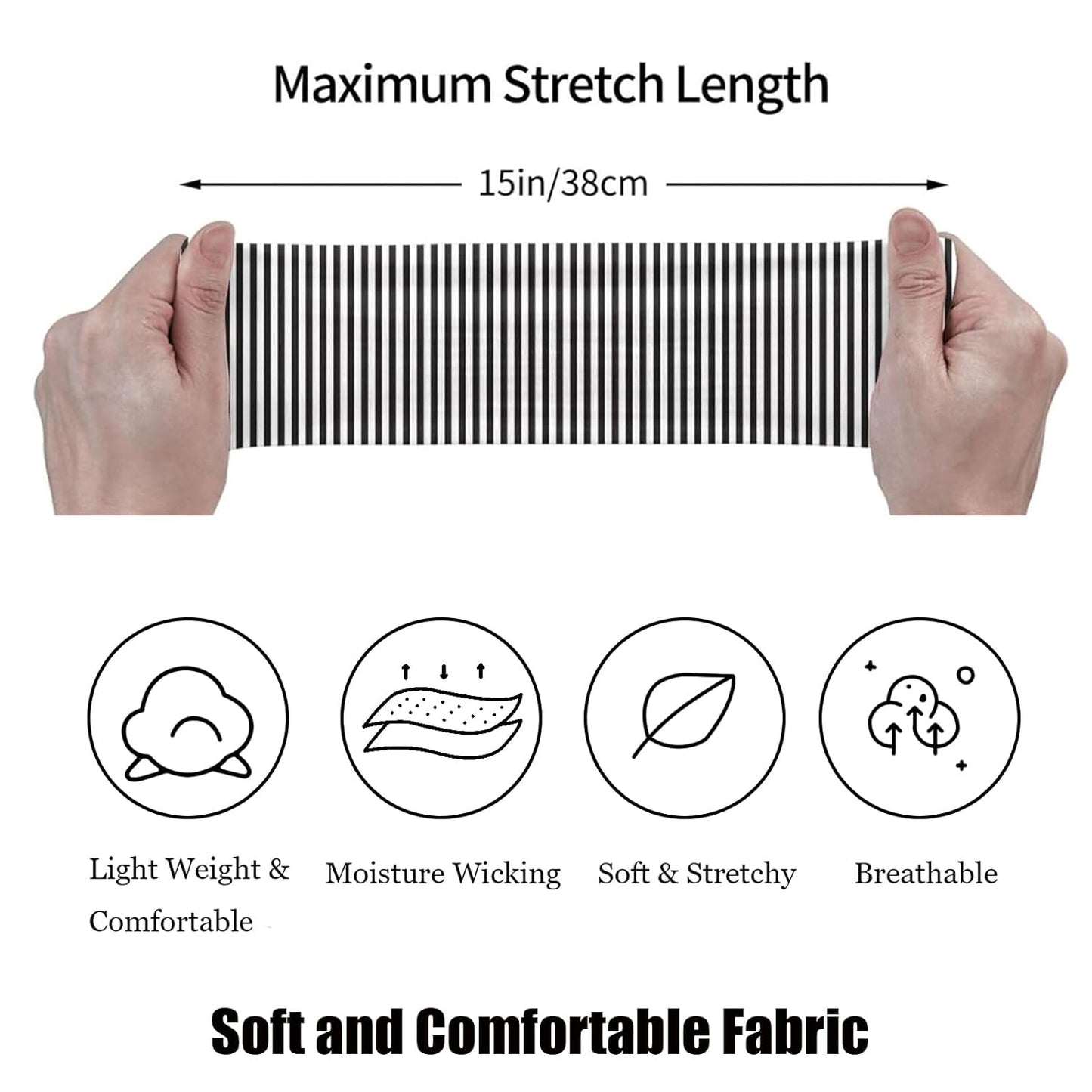 4 Pcs Striped Headbands for Women - Workout & Yoga Hair Bands | Stylish Hair Accessories