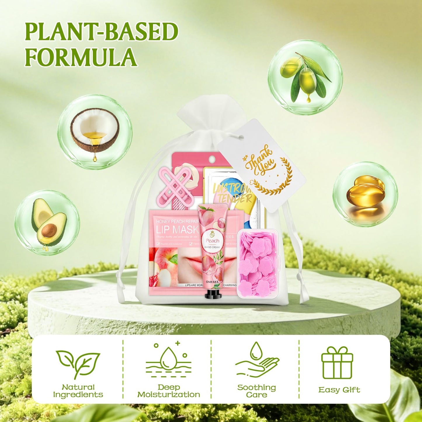 ZKONLY 48PCS Bulk Gifts, Spa Party Favors Supplies With Face Masks, Mini Hand Cream, Hair Clips, Lip Mask, Under Eye Patches and Hand Washing Soap Sheets For Party Favors,Group Gifts, Thank You Gifts