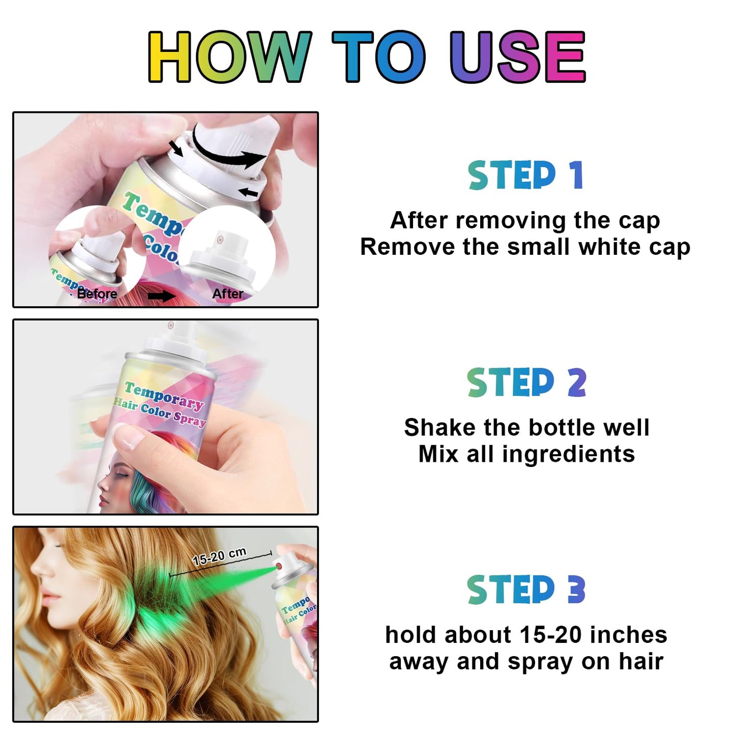 Meilury ONE-TIME USE Hair Color Spray for Women and Kids, Temporary White Hair Spray for Crazy Hair Day, Christmas Halloween Cosplay Party, Washable Hair Dye 120ML (Green)