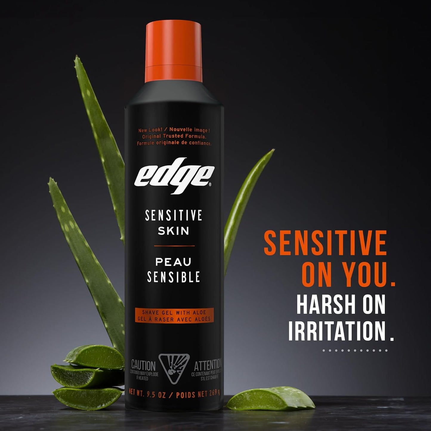 Edge Shaving Gel for Men - Aloe Infused Moisturizing Shave Gel | 9.5oz, 2 Pack for Sensitive Skin