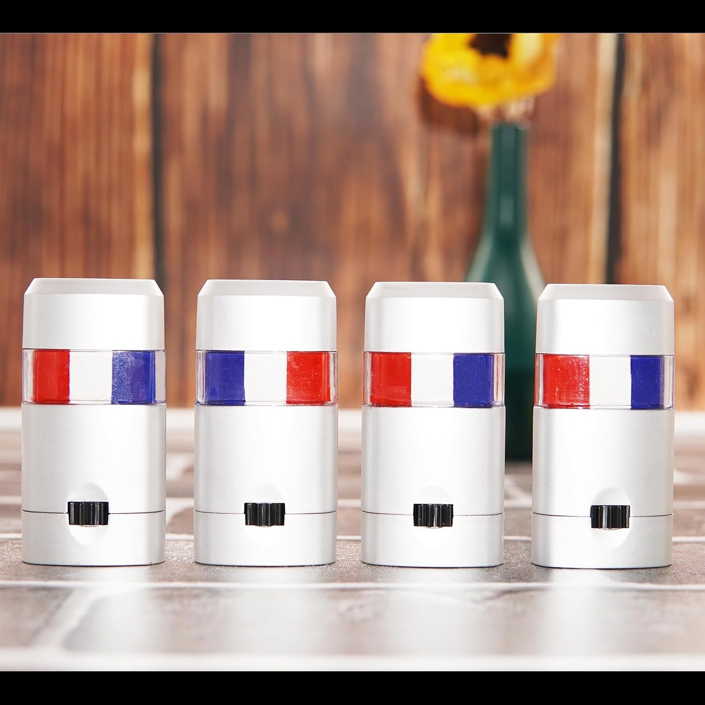 Face Paint Sticks - 4 Pcs Red, White & Blue for Sports | Perfect for Football, Rugby, Softball & More