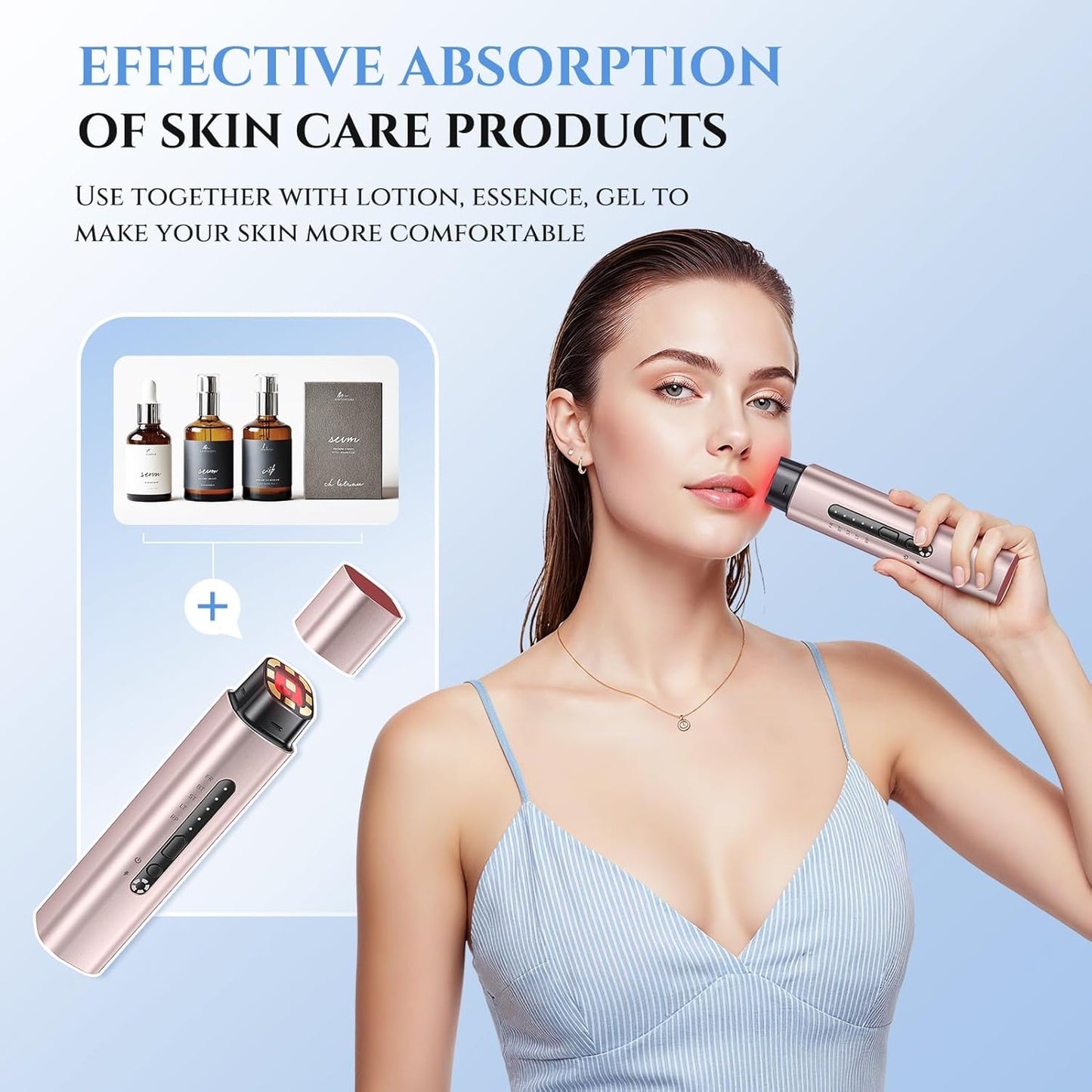 Microcurrent Facial Device - 5-in-1 Skin Tightening & Lifting Machine | 5 Color Light Therapy for Face, Neck, Eyes