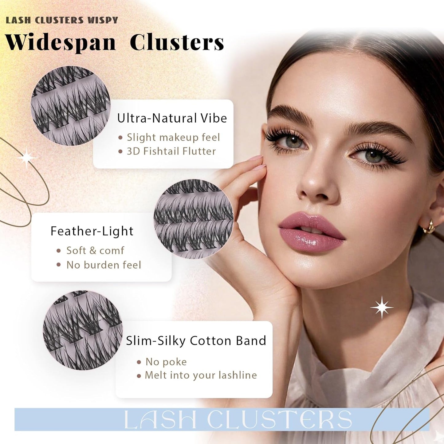 Natural Lash Cluster Eyelash Extensions Kit - 320 Pcs C Curl 10-16mm Fluffy False Lashes | DIY Beginner-Friendly Set with Bond Seal, Remover & Tweezers