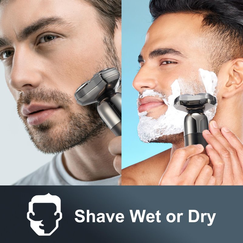 Electric Razor for Men, Shavers for Men Face,Rechargeable Mens Electric Shaver,Waterproof Wet Dry Cordless Razor,with Nose Hair Trimmer, Sideburns Trimmer
