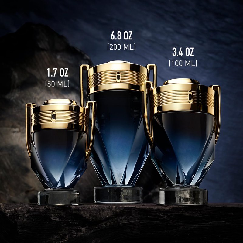 Rabanne Invictus Parfum for Men - Long Lasting Aromatic Aquatic Perfume with Lavender, Sandalwood & Musk - Trophy Bottle French Fragrance Spray from Paris, 3.4 oz