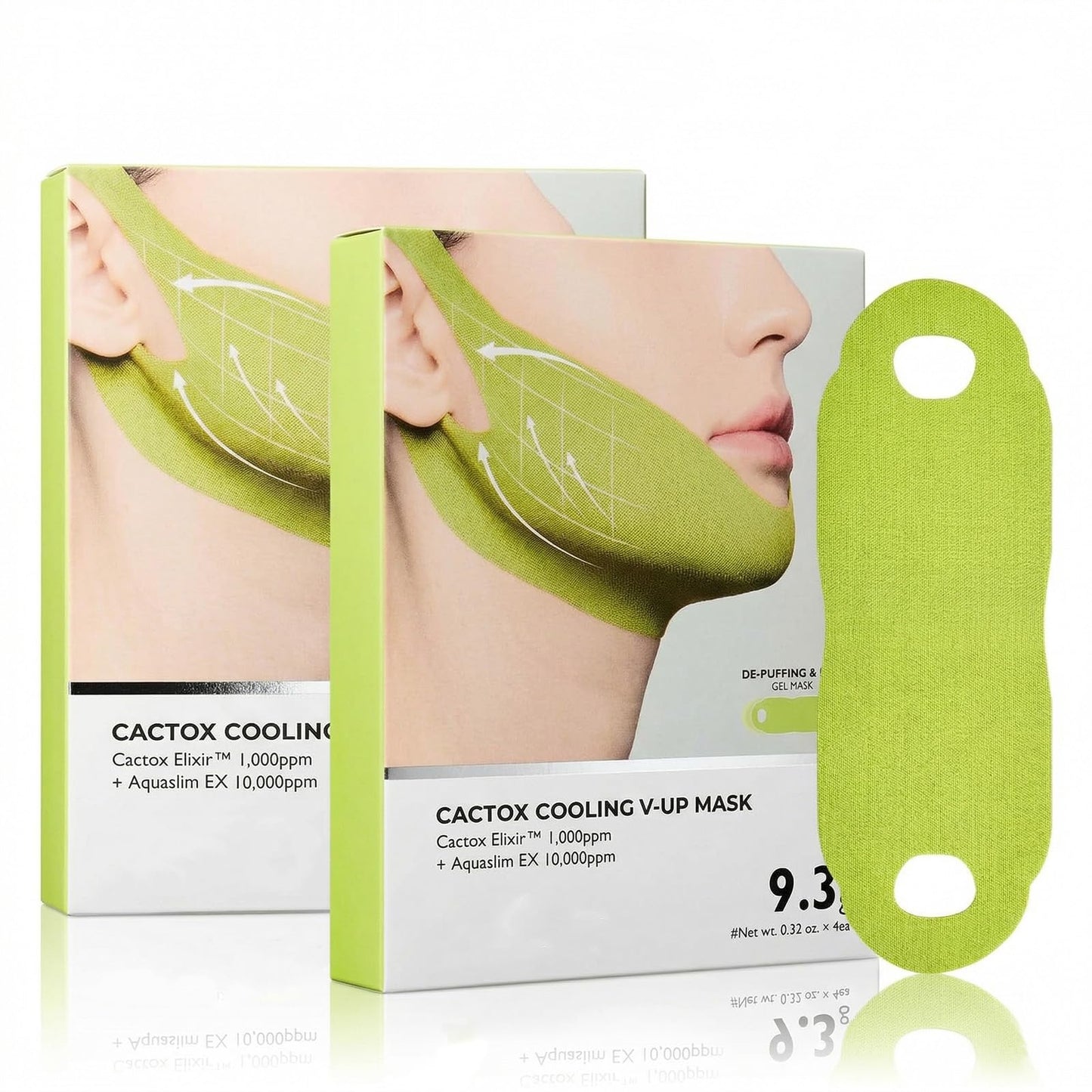 XPICZE CACTOX V-Lifting Mewing Band, Korean V-Line Facial Firming Mask with Caffeine & Collagen, Visibly Tones Jawline & Soothes Morning Puffiness, Snug Fit Contouring Skincare(2 boxes)