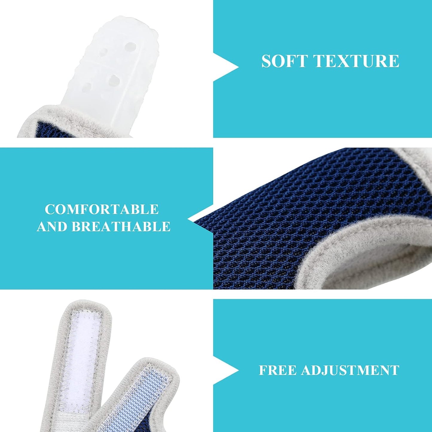 Silicone Toddler Finger Guards - Breathable Wrist Band Kit to Prevent Finger Sucking | 2 Pieces - Blue