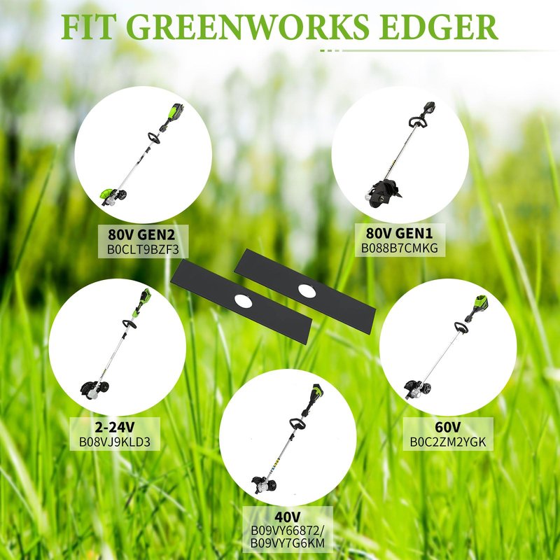 M_lapis 3pcs 613223 Edger Blades Compatible with Ryobi, Echo 720-237-001, Stihl 4133-713-4101, Maruyama 216062, Green Machine Edger 237001, (8" x 2") 1" Hole Suitable for Most edgers