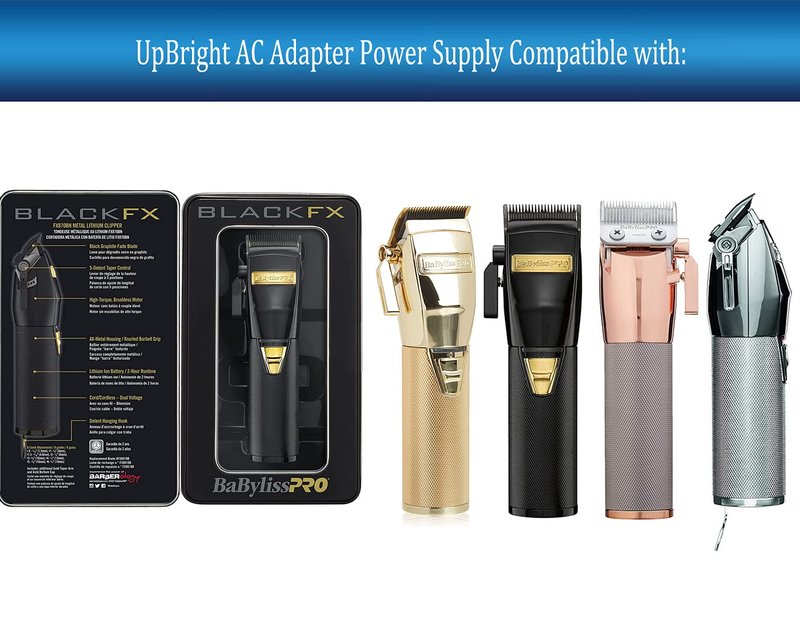 UpBright 2-Pin 4.5V AC/DC Adapter Compatible with BaBylissPRO ROSEFX FX870RG SILVERFX FX870S Gold FX870G BLACKFX FX870B FX870BN FX870R FX870W Cordless Lithium Clipper BaByliss PRO Battery Charger PSU
