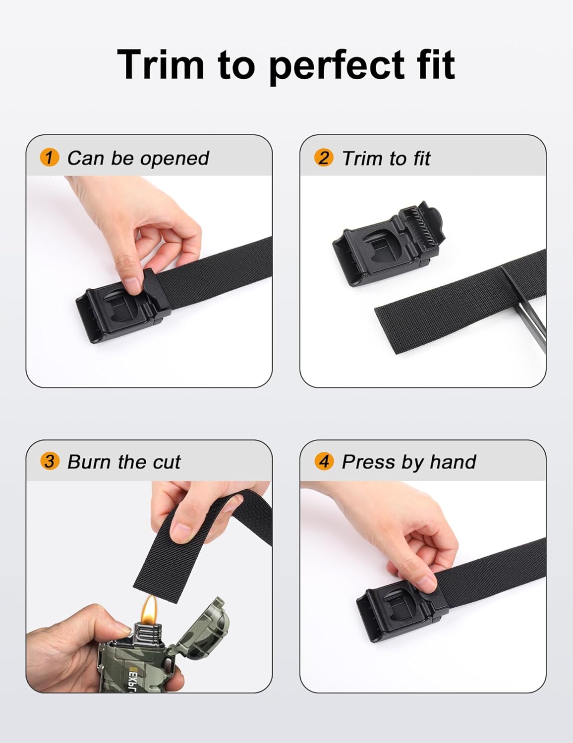 JUKMO Tactical Belt for Men - Stretch Nylon Webbing | Quick Release, 1.5" for Hiking & Work