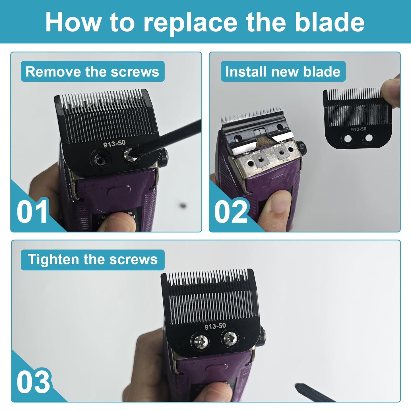 Replacement Trimmer Blade Compatible with oster Finisher Trimmer Model 59 and T-Finisher Trimmer Blades,Adjustable Medium Blade,BLACK 913-50