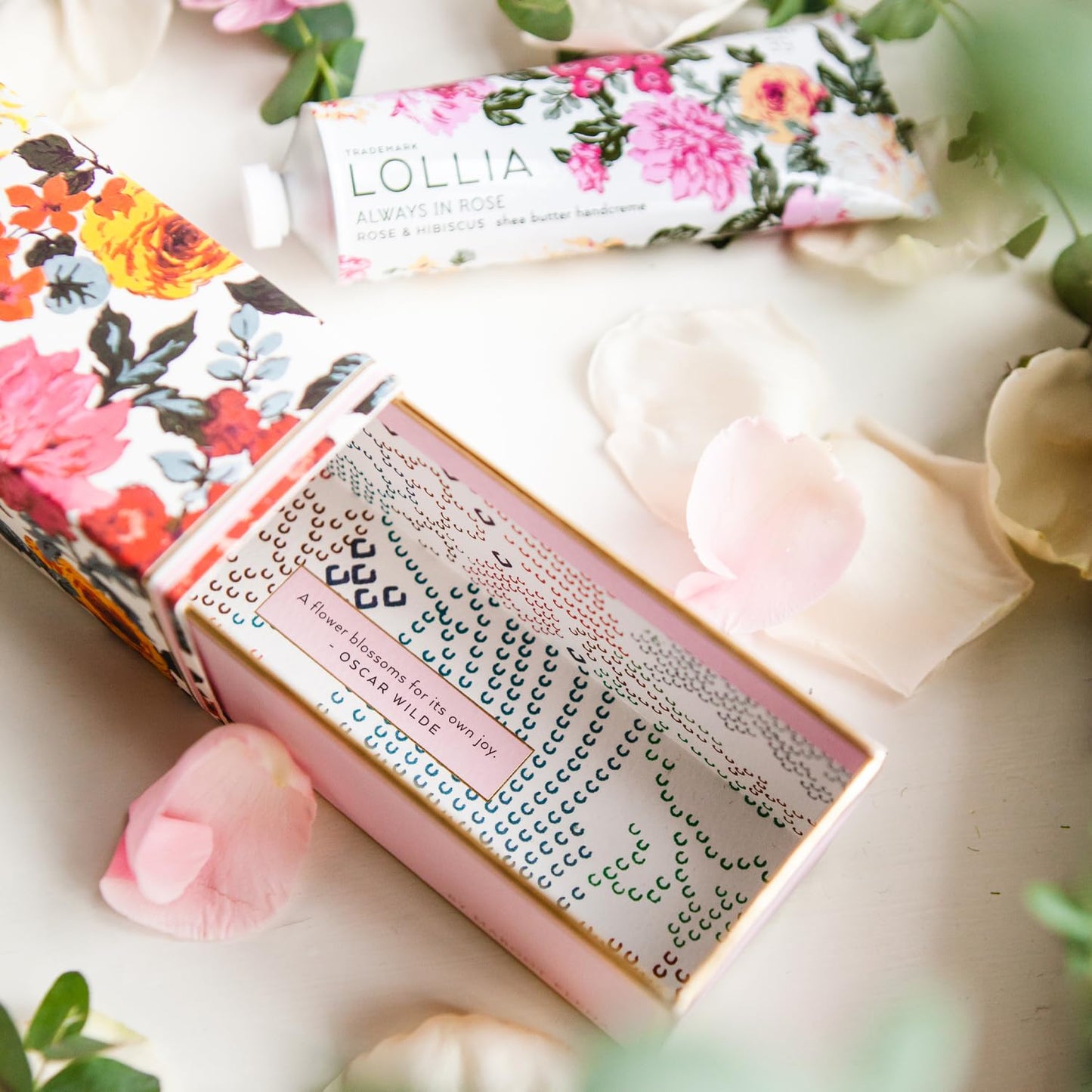 Lollia Always In Rose Hand Cream - Hydrating Rose & Hibiscus Lotion for Soft Skin | 4 oz.