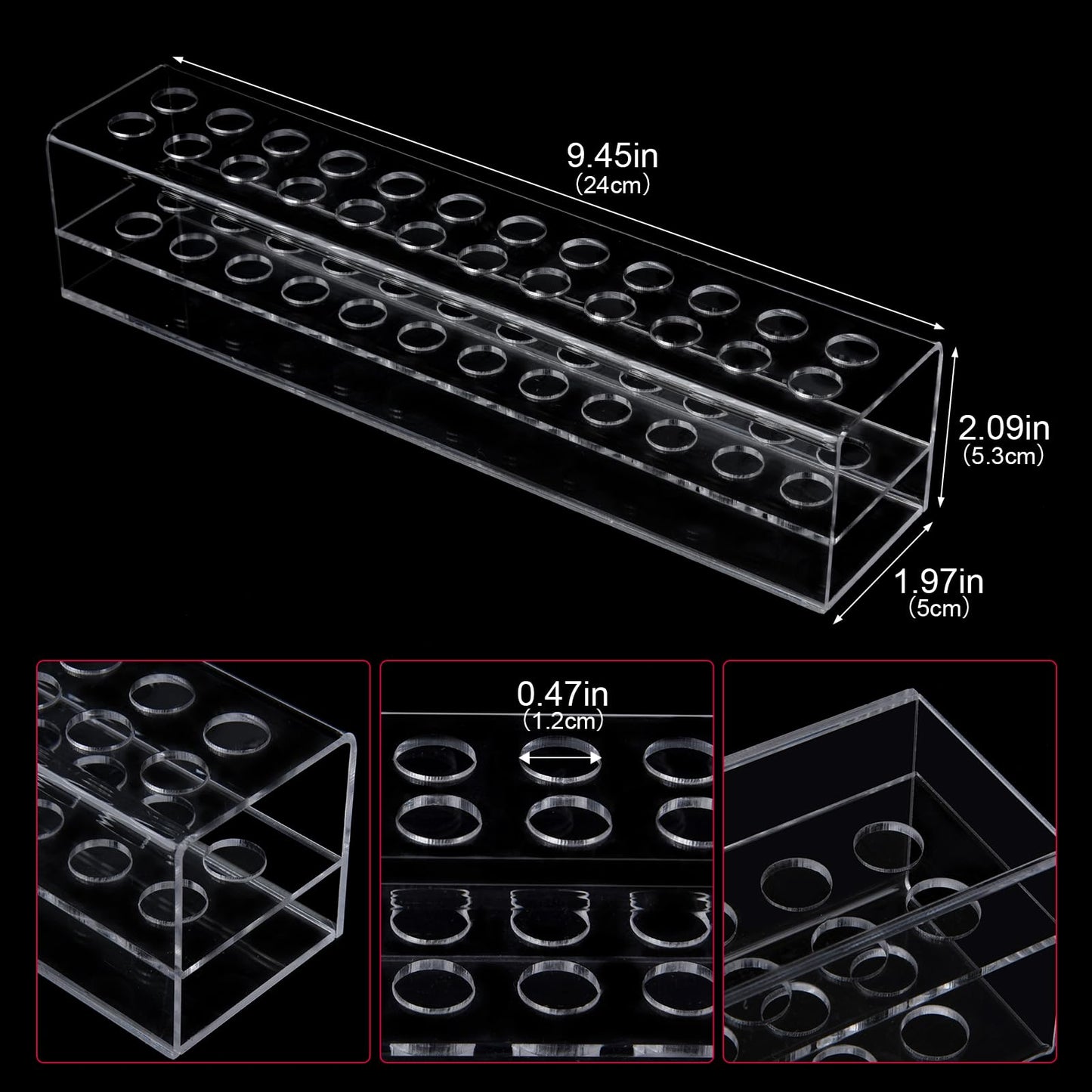 Wiojtry Nail Art Tool Organizer, Nail Brush Holder, Nail Technician Gifts, Storage for Storing Pro Beauty Finger Nailcare Art Kit Tools Makeup Display Case Refillable Container Holder Organization