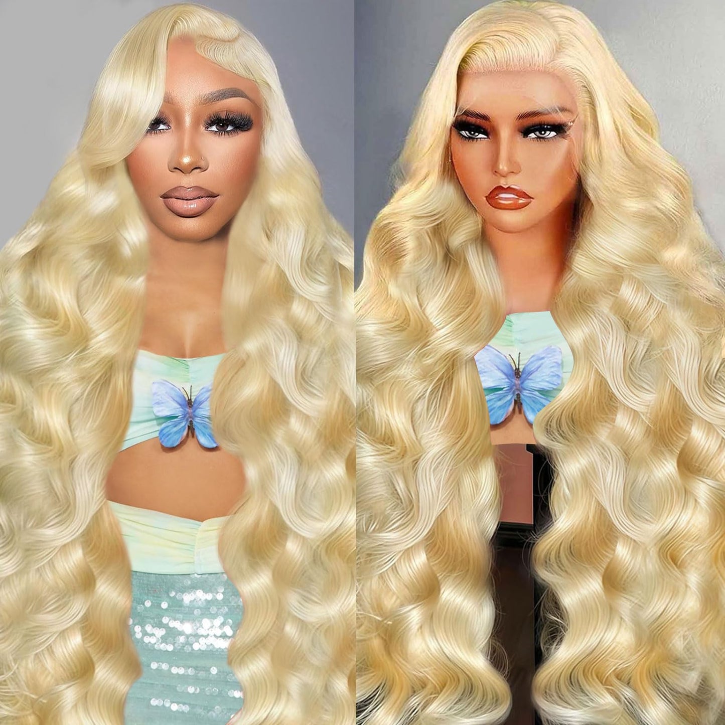 32 Inch 613 Lace Front Wig Human Hair 200 Density Blonde Wig Human Hair 13X6 Body Wave HD Lace Front Wigs Human Hair Pre Plucked 10A Blonde 613 HD Transparent Lace Frontal Glueless Wigs For Women